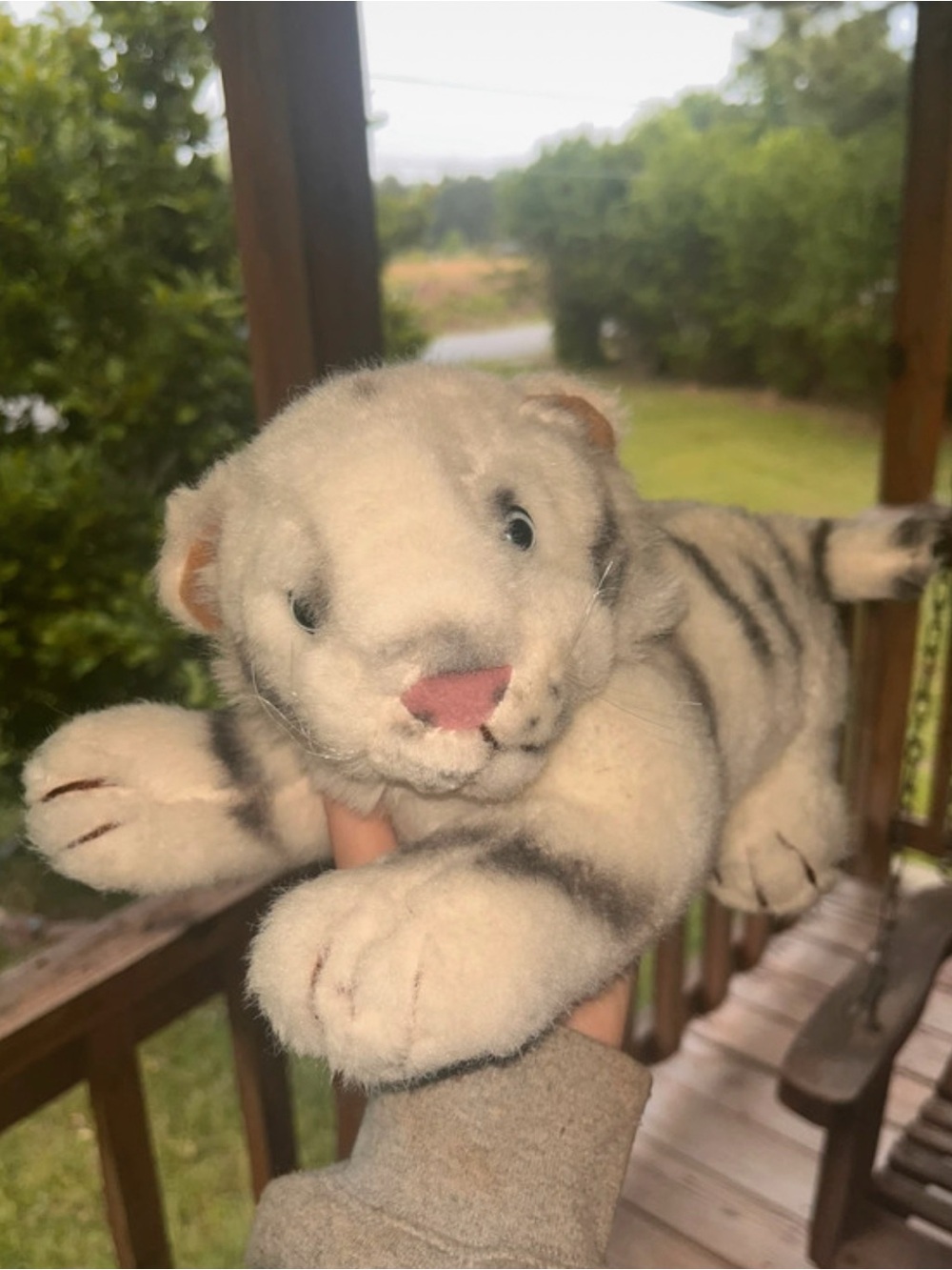 Vintage white tiger plush stuffed animal
